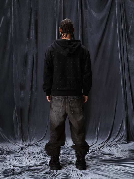 1807 Rhinestone Embellished Zip Up Hoodie | Face 3 Face