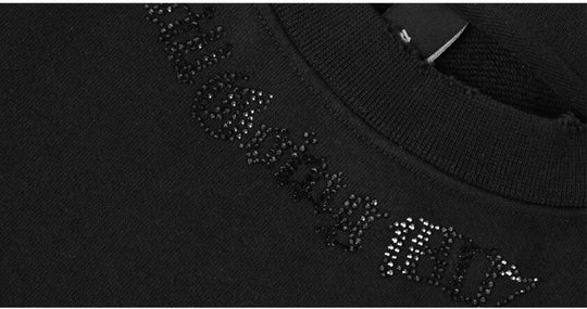 1807 Rhinestone Embellished Neckline Sweatshirt | Face 3 Face