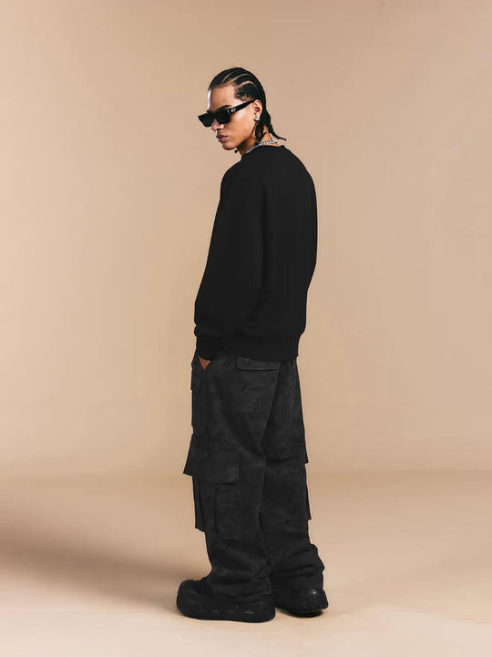 1807 Rhinestone Embellished Neckline Sweatshirt | Face 3 Face