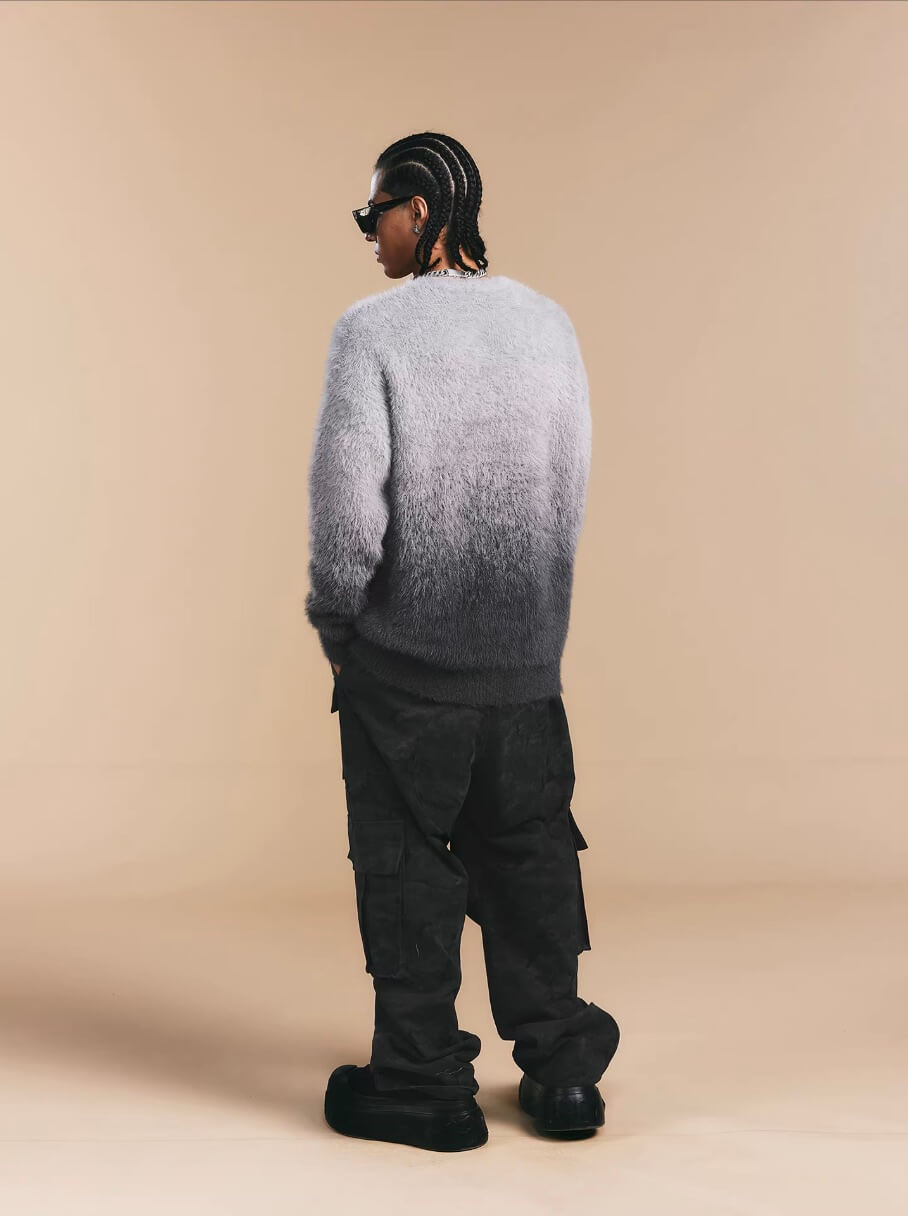 1807 Gradient Faux Mink Fur Knit Sweater | Face 3 Face