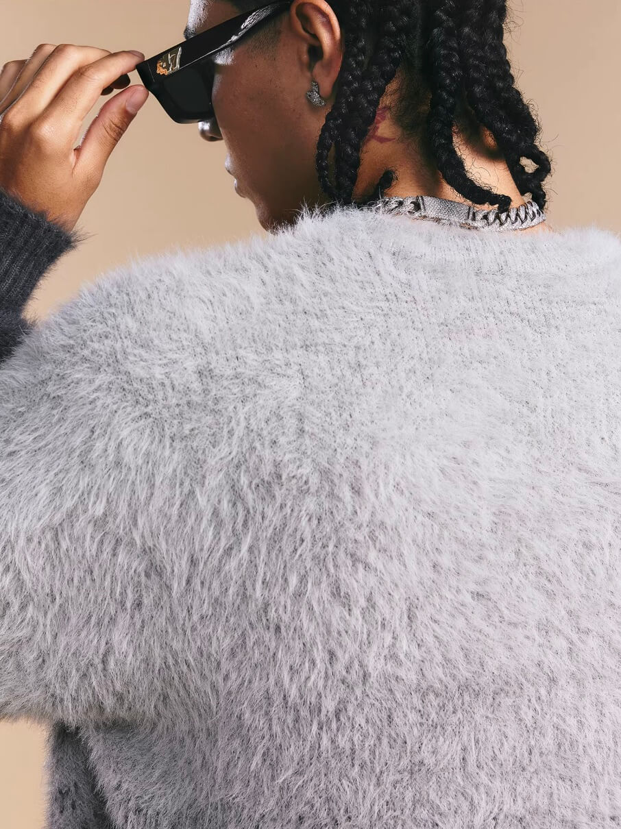 1807 Gradient Faux Mink Fur Knit Sweater | Face 3 Face