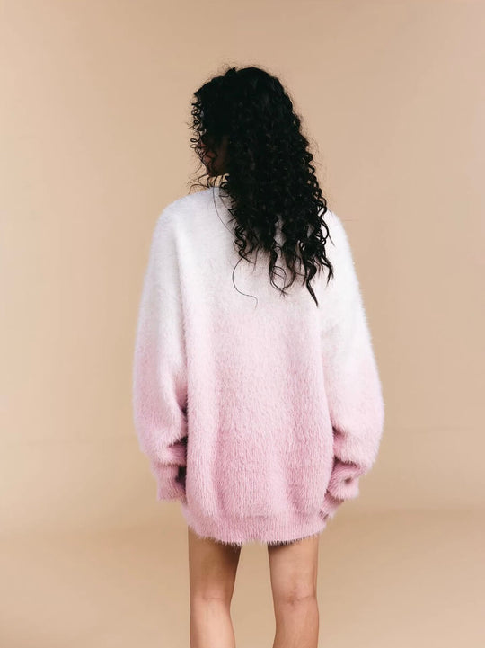 1807 Gradient Faux Mink Fur Knit Sweater | Face 3 Face