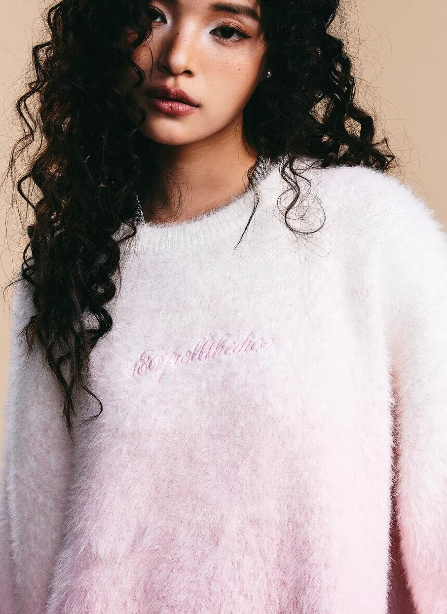 1807 Gradient Faux Mink Fur Knit Sweater | Face 3 Face