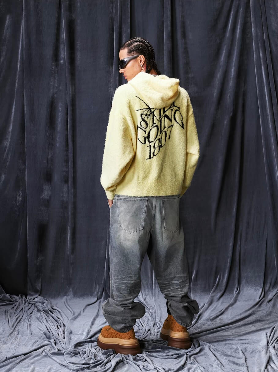 1807 STILLGOING Jacquard Knit Zip Up Hoodie | Face 3 Face
