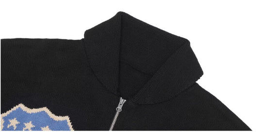 1807 Pegasus Jacquard Knit Zip Up Cowichan | Face 3 Face