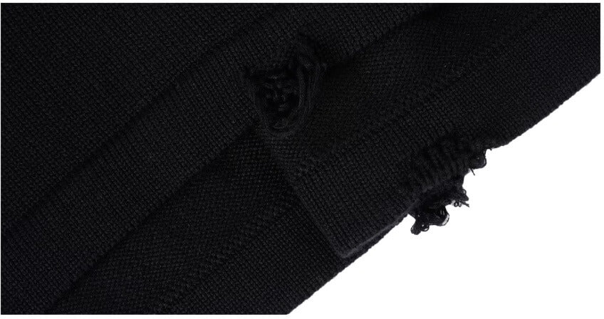 1807 3D Logo Embroidered Distressed Knit Sweater | Face 3 Face