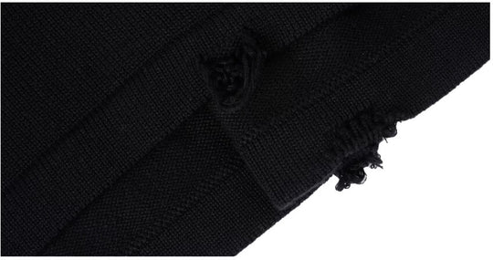 1807 3D Logo Embroidered Distressed Knit Sweater | Face 3 Face