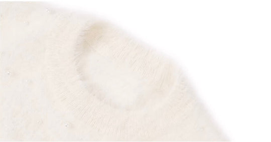 1807 ROLLTHEDICE Pearl Embellished Faux Mink Fur Knit Sweater | Face 3 Face