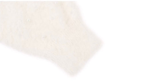 1807 ROLLTHEDICE Pearl Embellished Faux Mink Fur Knit Sweater | Face 3 Face