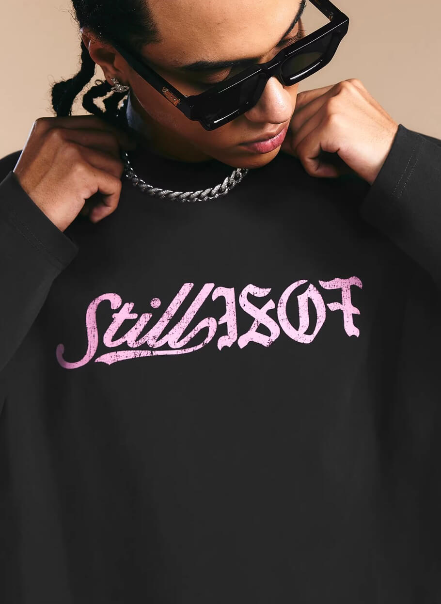 1807 ROLLTHEDICE Vintage Printed Whisker Effect Long Sleeve Tee | Face 3 Face