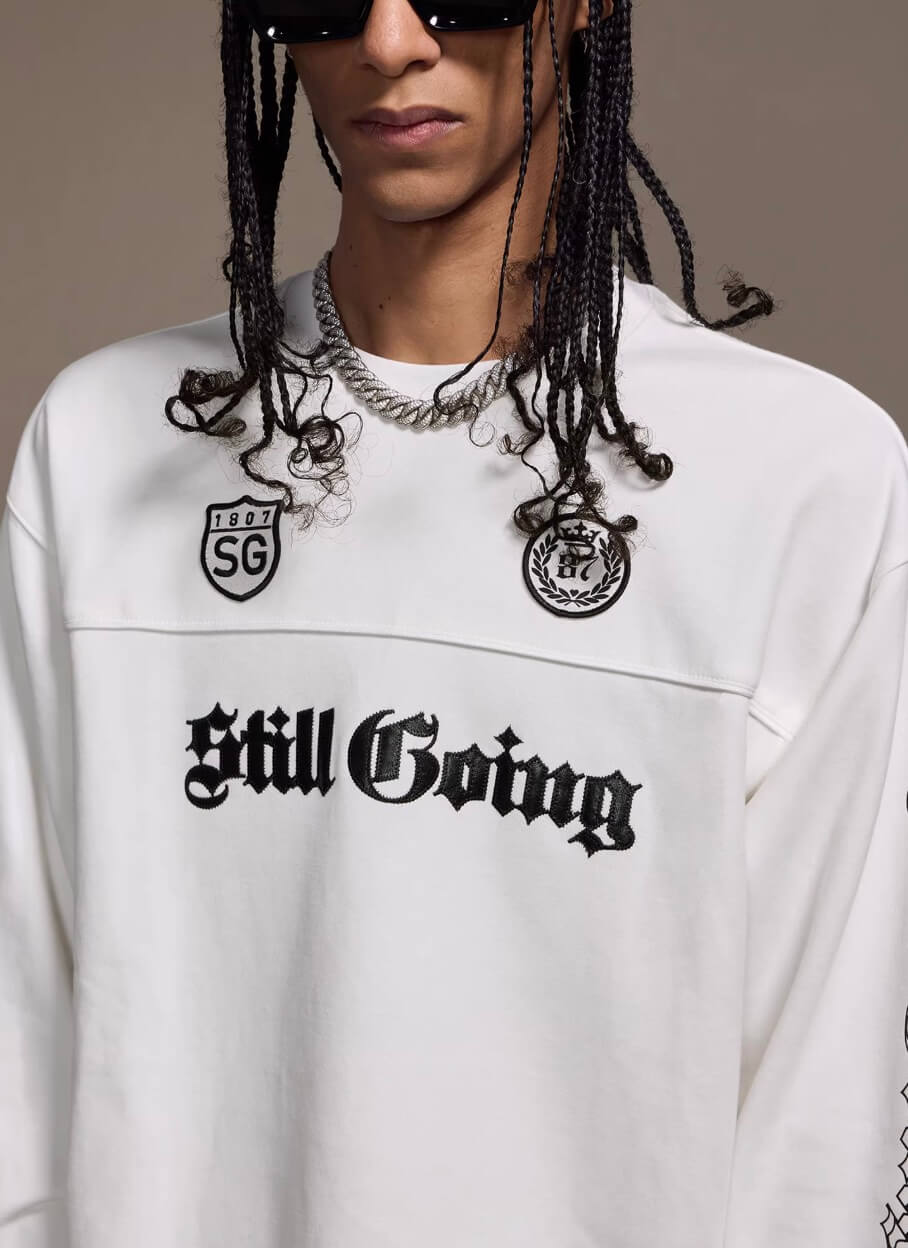 1807 Gothic Leather Patched Hockey Jersey Tee | Face 3 Face