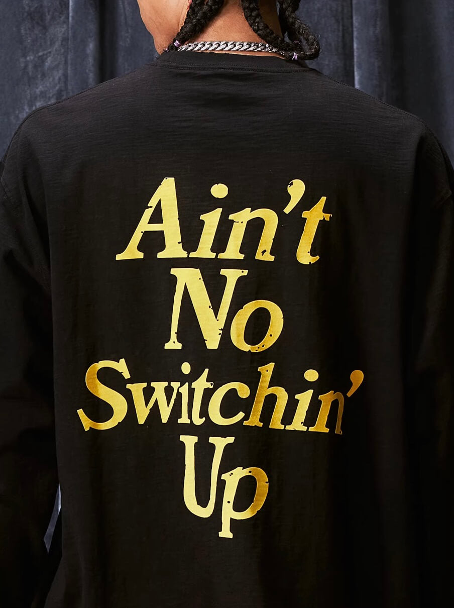 1807 STILLGOING Vintage Flocked Print Long Sleeve Tee | Face 3 Face