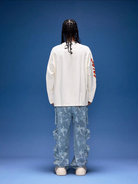 1807 Graffiti Heart Printed Long Sleeve Tee | Face 3 Face