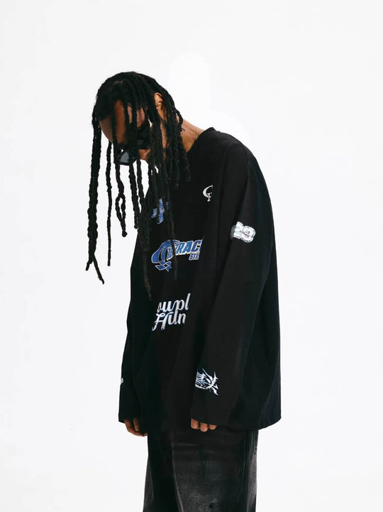 1807 × CH Dragon Head Vintage Printed Long Sleeve Tee | Face 3 Face