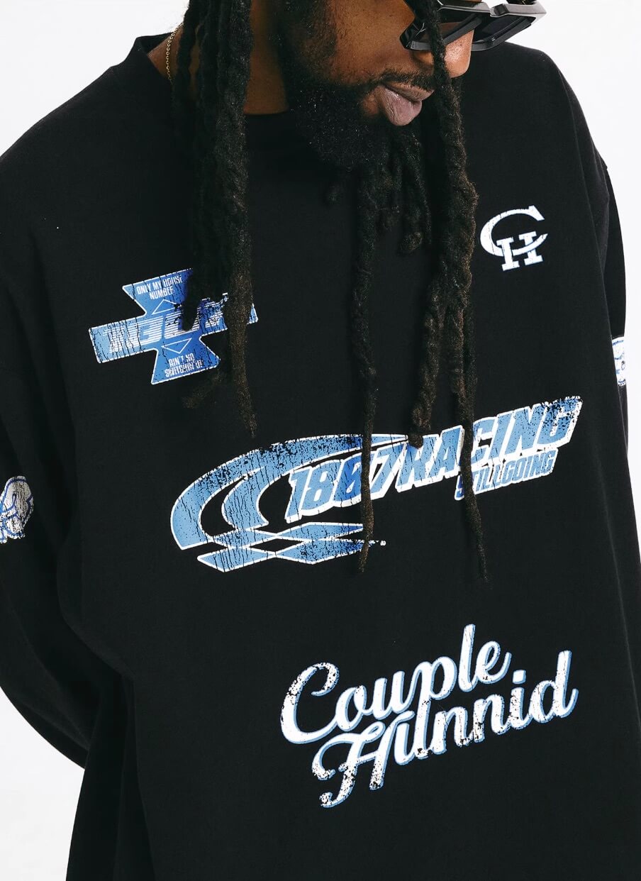 1807 × CH Dragon Head Vintage Printed Long Sleeve Tee | Face 3 Face