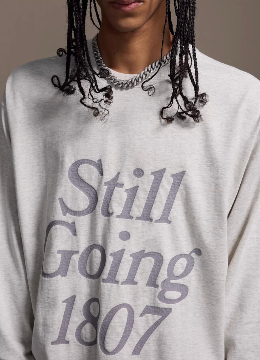 1807 STILLGOING Crackle Print Long Sleeve Tee | Face 3 Face