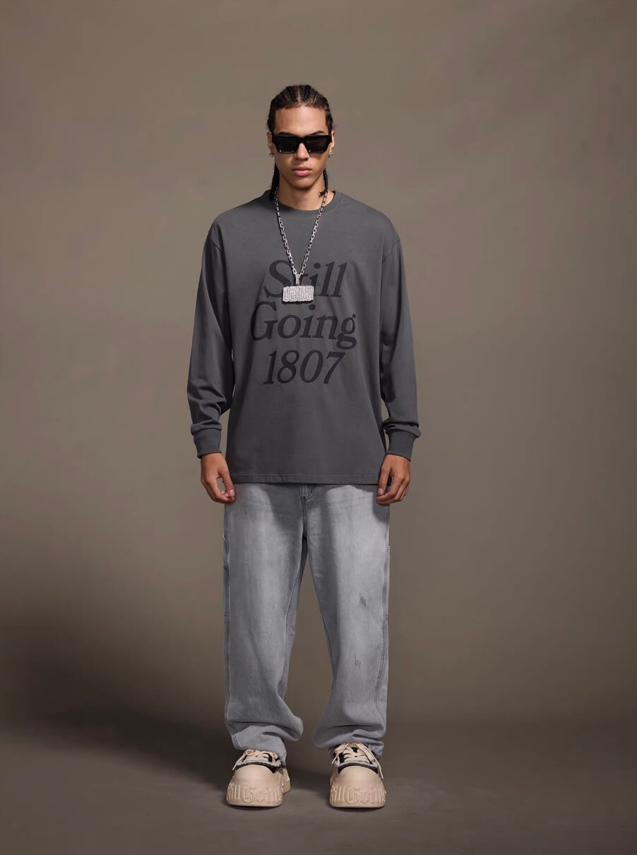 1807 STILLGOING Crackle Print Long Sleeve Tee | Face 3 Face