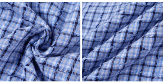 1807 Small Logo Plaid Perforated Long Sleeve Shirt | Face 3 Face