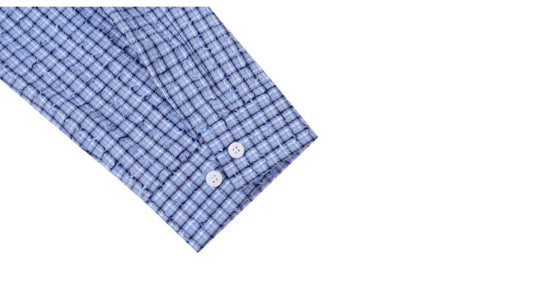 1807 Small Logo Plaid Perforated Long Sleeve Shirt | Face 3 Face