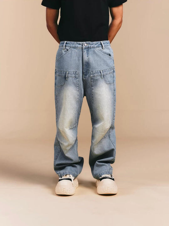 1807 Double Waist Deconstructed Washed Corduroy Jeans | Face 3 Face