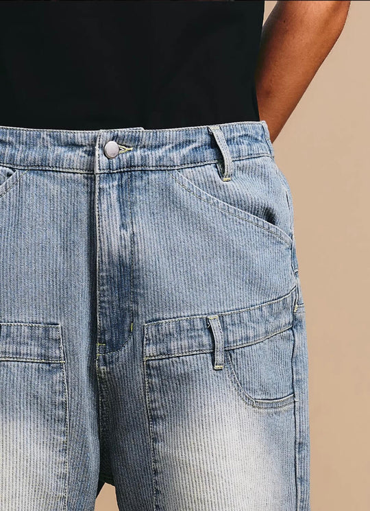 1807 Double Waist Deconstructed Washed Corduroy Jeans | Face 3 Face