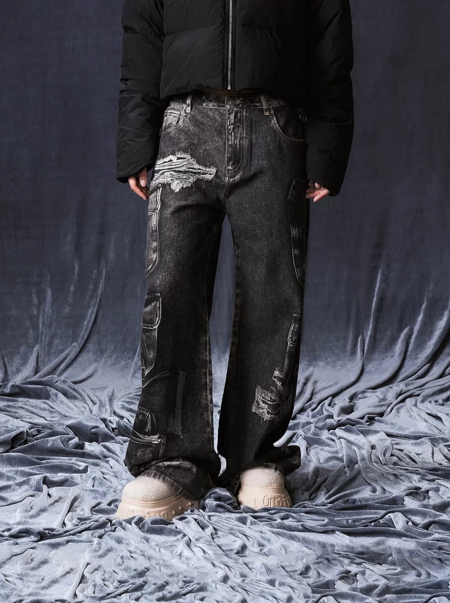 1807 Multi Pocket Digital Print Pants | Face 3 Face