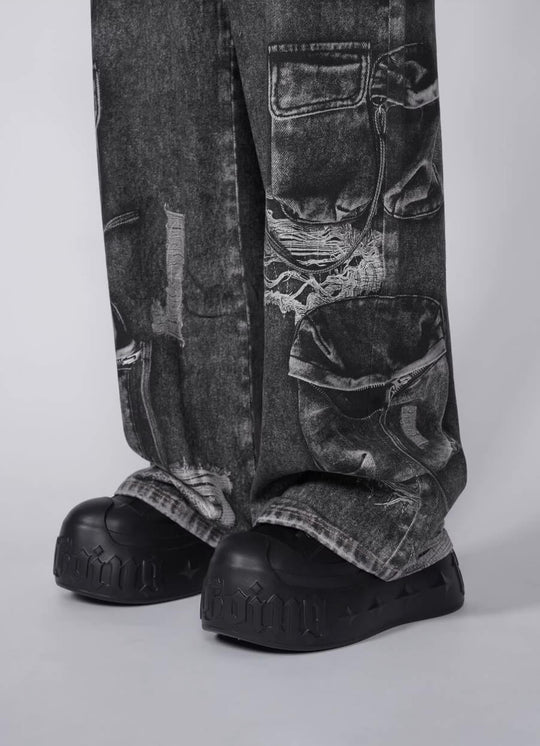 1807 Multi Pocket Digital Print Pants | Face 3 Face