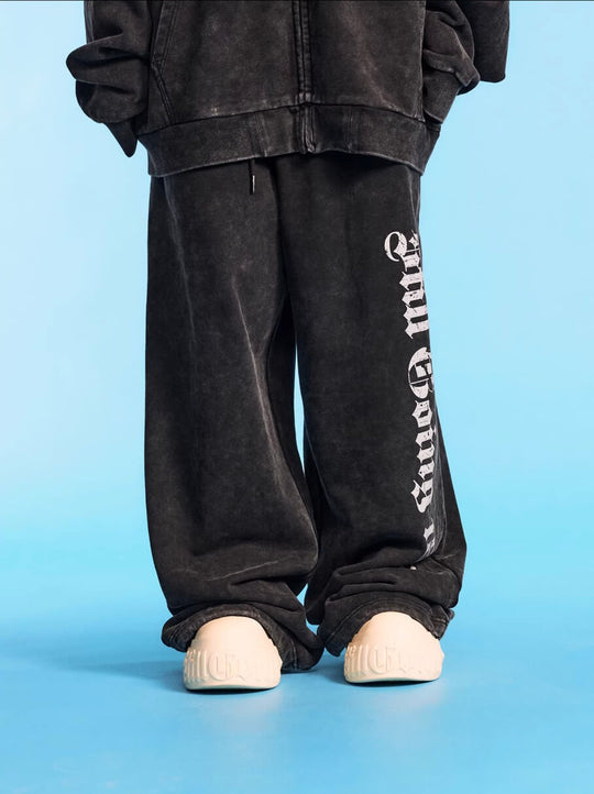 1807 Washed Faded Color Baggy Sweatpants | Face 3 Face