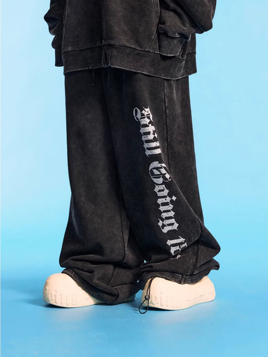 1807 Washed Faded Color Baggy Sweatpants | Face 3 Face