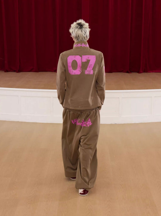 KARMANISTIC Embroidered Printed Long Sleeve Polo Shirt | Face 3 Face