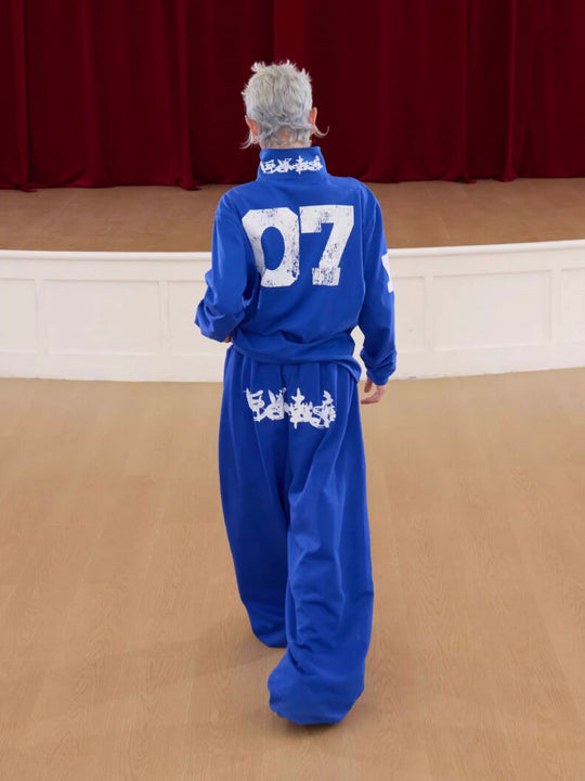 KARMANISTIC Embroidered Printed Long Sleeve Polo Shirt | Face 3 Face