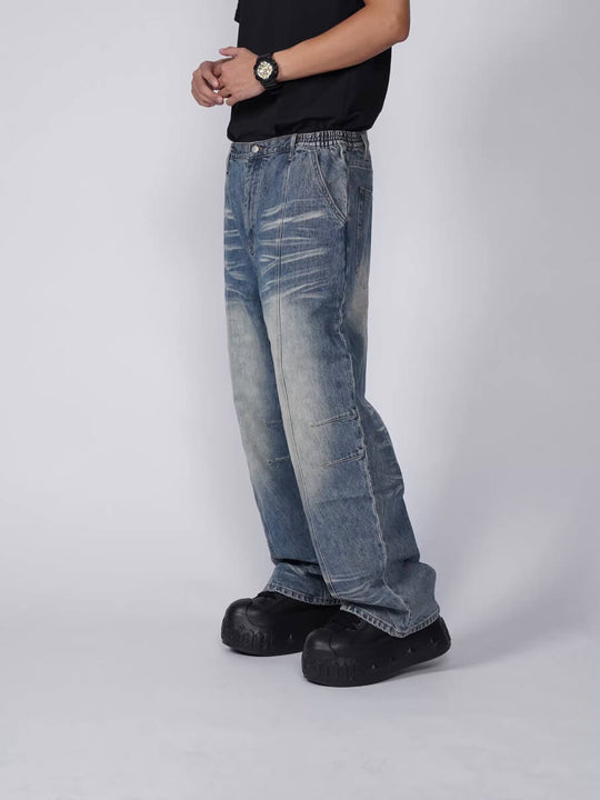 1807 Heavy Washed Whisker Center Stitch Jeans | Face 3 Face