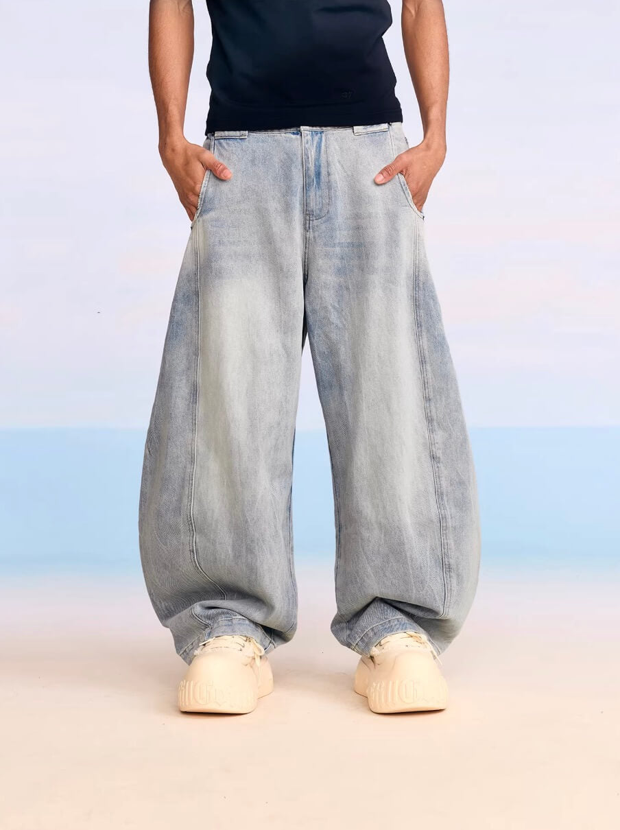1807 Heavy Washed Machete Baggy Jeans | Face 3 Face