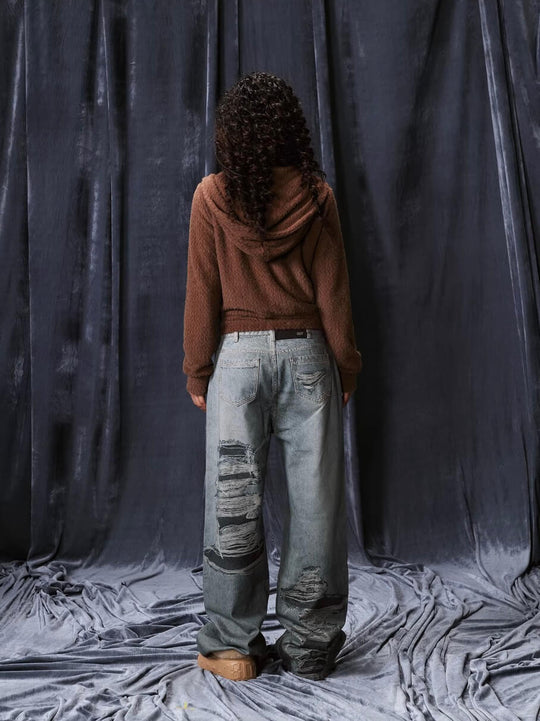 1807 Digital Denim Print Baggy Jeans | Face 3 Face