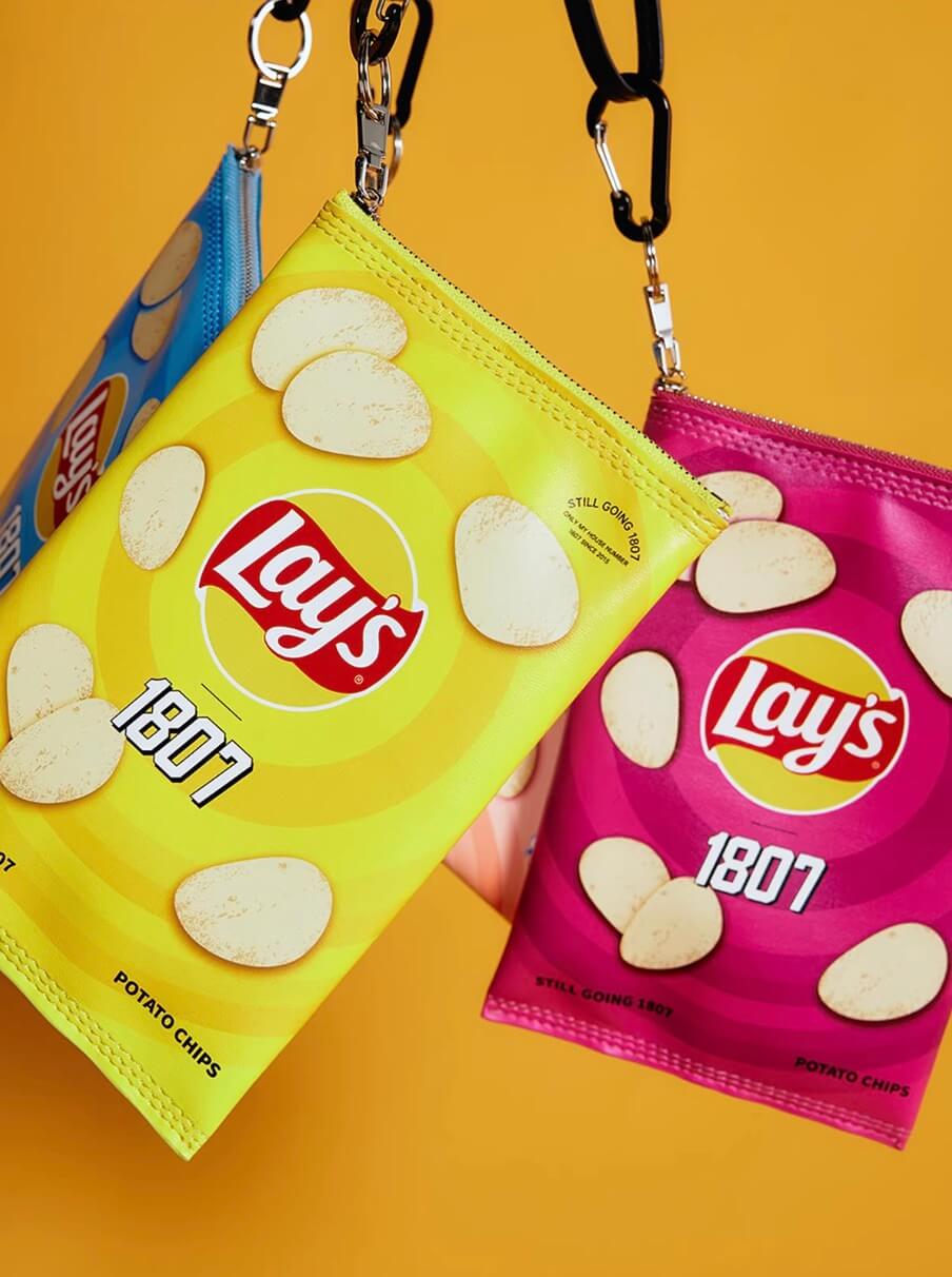1807 × Lay’s Potato Chips Print PU Leather Small Shoulder Bag | Face 3 Face