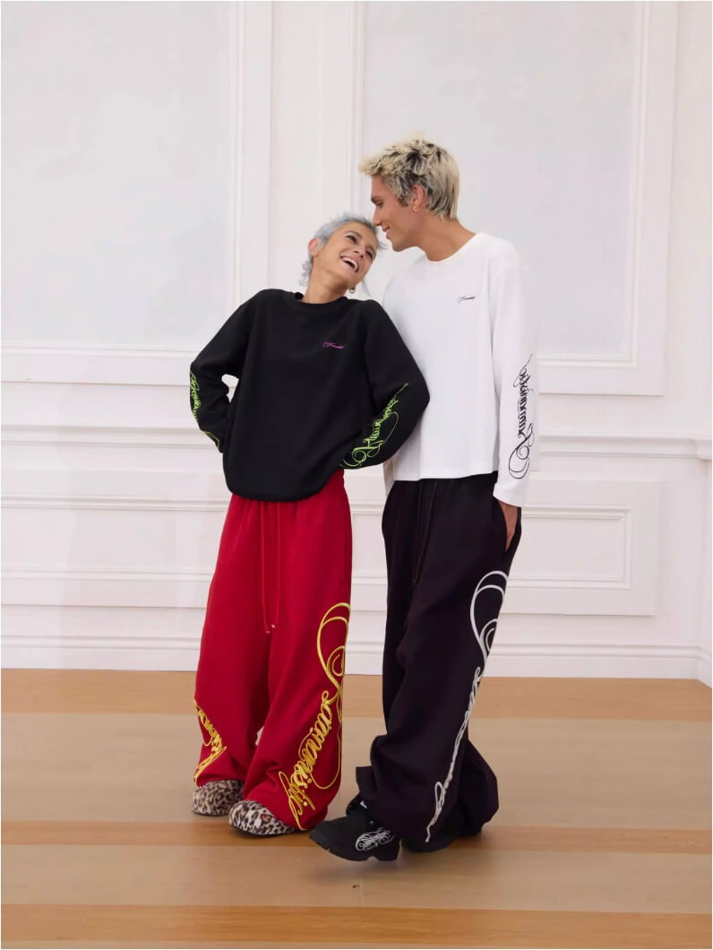 KARMANISTIC Printed Waffle Long Sleeve Tee | Face 3 Face