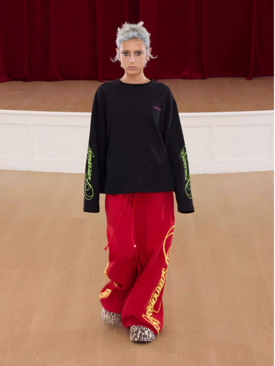 KARMANISTIC Printed Waffle Long Sleeve Tee | Face 3 Face