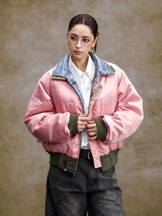 YADcrew Digital Print Reversible MA-1 Down Jacket | Face 3 Face