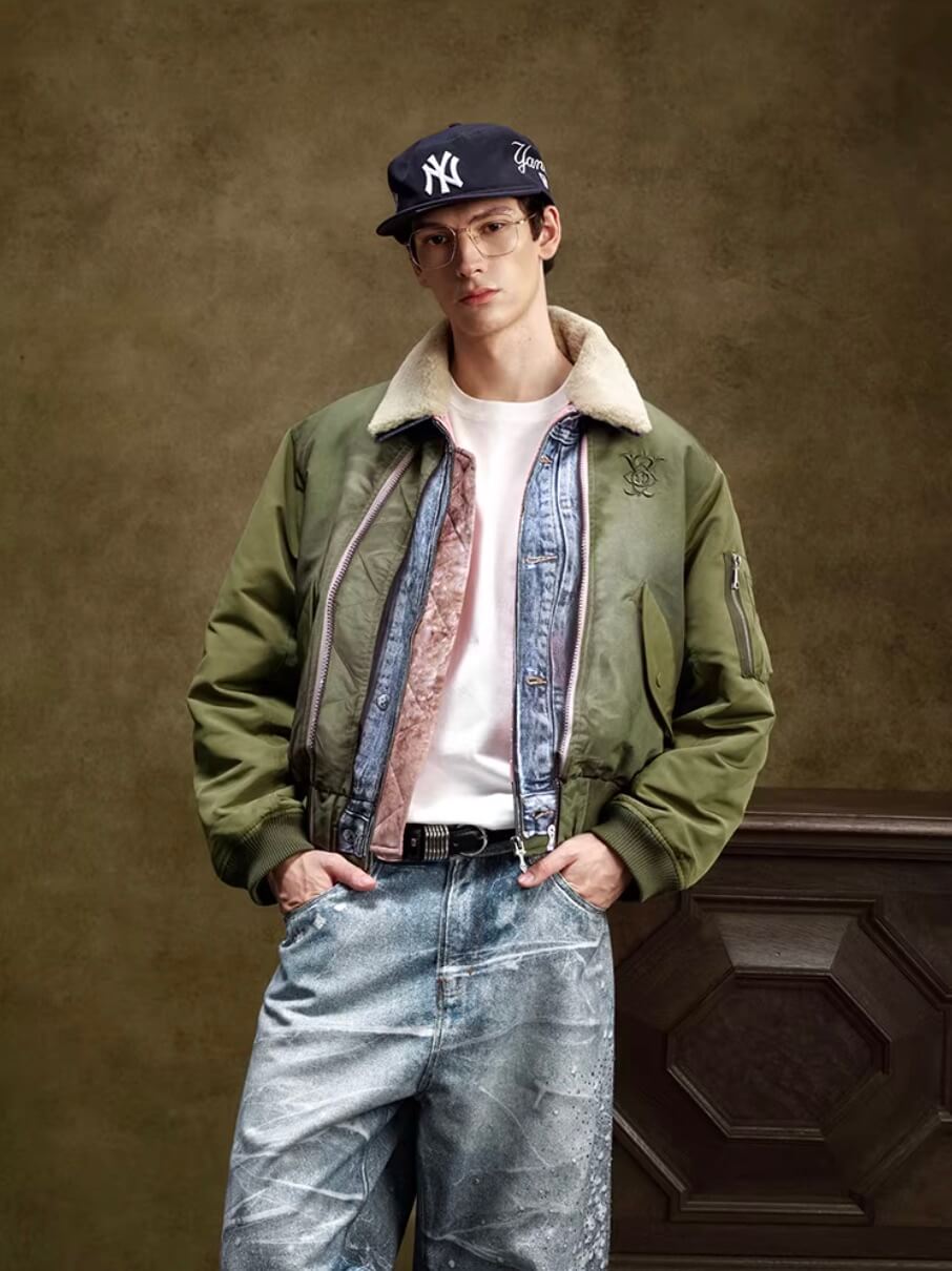 YADcrew Digital Print Reversible MA-1 Down Jacket | Face 3 Face