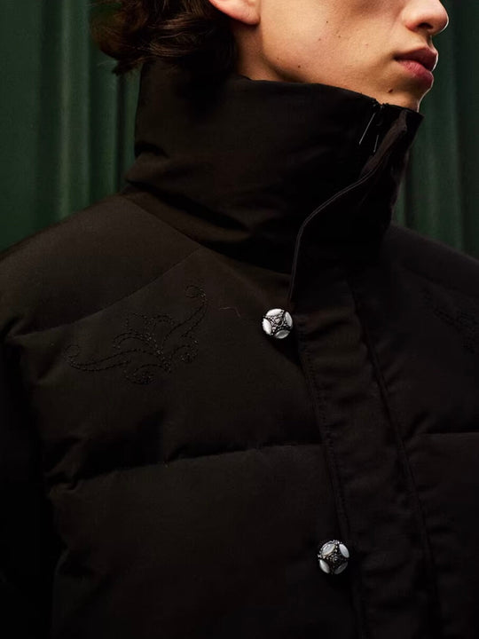 YADcrew Decorative Snap Button Puffer Jacket | Face 3 Face