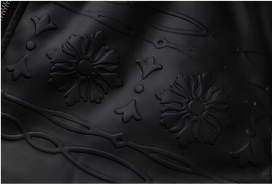 YADcrew Embossed PU Leather Down Jacket | Face 3 Face