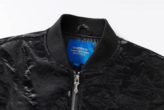 YADcrew Velvet PU Leather Pearl Jewelry Bomber Jacket | Face 3 Face