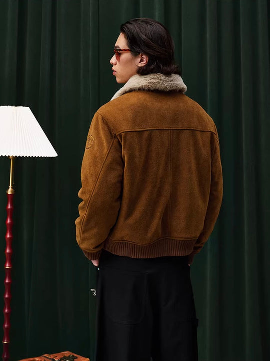 YADcrew Fur Collar Fleece Lined Bomber Jacket | Face 3 Face