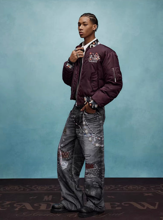 YADcrew x MEDM Ethnic Ribbed MA-1 Bomber Jacket | Face 3 Face