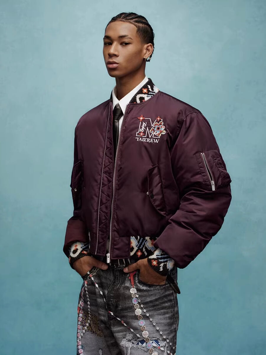 YADcrew x MEDM Ethnic Ribbed MA-1 Bomber Jacket | Face 3 Face