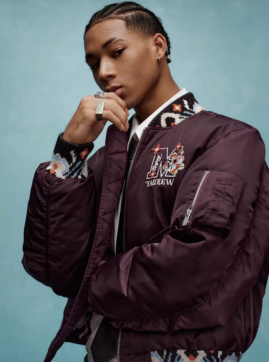 YADcrew x MEDM Ethnic Ribbed MA-1 Bomber Jacket | Face 3 Face