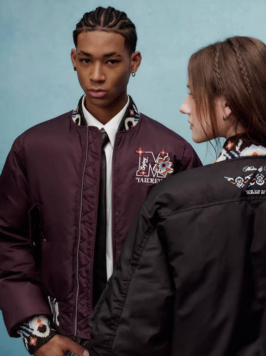 YADcrew x MEDM Ethnic Ribbed MA-1 Bomber Jacket | Face 3 Face