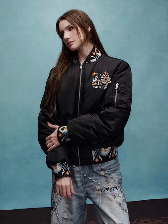 YADcrew x MEDM Ethnic Ribbed MA-1 Bomber Jacket | Face 3 Face