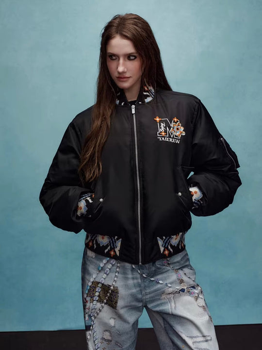 YADcrew x MEDM Ethnic Ribbed MA-1 Bomber Jacket | Face 3 Face