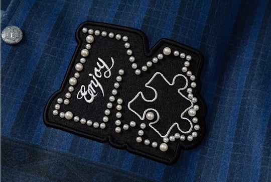 YADcrew x MEDM Patchwork Ethnic Pattern Varsity Jacket | Face 3 Face